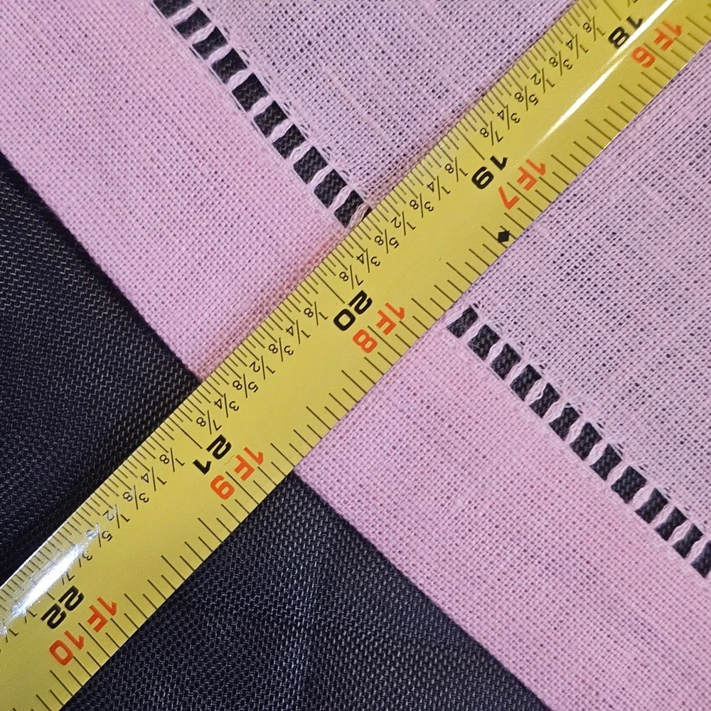 Sferra Pink Linen Hemstitch Napkins Set of 3 Square 20in Classic Table Linens